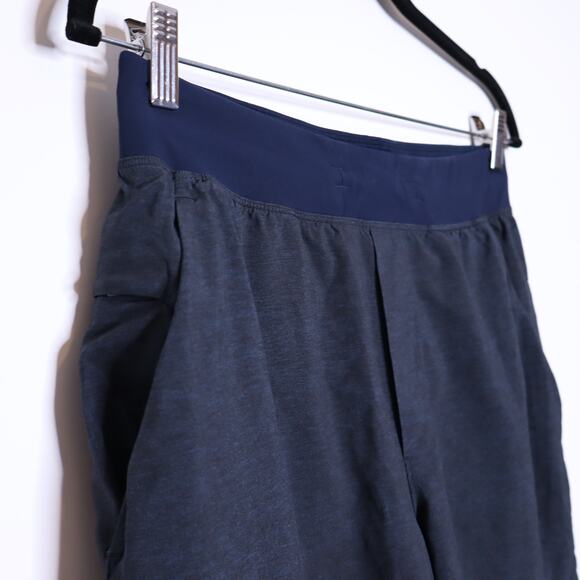 LULULEMON T.H.E. Short Linerless 9" Heather Allover Iron Blue True Navy Men's M - Picture 4 of 9